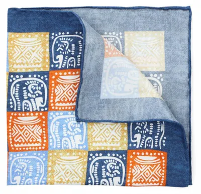 Produktbild von Lancerto Einstecktuch Patchwork Bunt Seide M.852