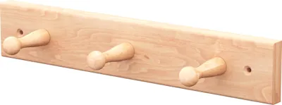 Produktbild von sossai Garderobenleiste Buche / 3 Haken Holz Wandgarderobe Flur Garderobenhaken Kleiderhaken