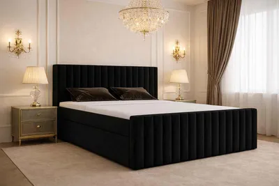Produktbild von Benito I B&B Home Boxspringbett Benito I, 140x200 cm, Schwarz, ruhige Formensprache und wohnliche Ausstrahlung für moderne und klassische Schlafzimmer
