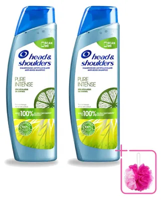Productafbeelding van 2 x Head & Shoulders Anti-roos shampoo, Pure Intense, oliecontrole, 250 ml - voordeelverpakking - 2 stuks