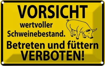 Obrázek produktu pro vianmo Plechová cedule 20x30 cm Wertvoller Schweinebestand
