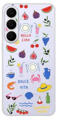 Produktbild von Flexible Hülle für das Samsung Galaxy S25 FE, Kameraschutz, TPU Silikon transparent, Sommeraromen