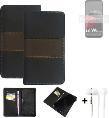 Produktbild von K-S-Trade Handyhülle + Kopfhörer kompatibel mit LG Electronics W41 Pro Schutzhülle Walletcase Bookstyle Tasche Schutz Case Hülle Wallet Cover