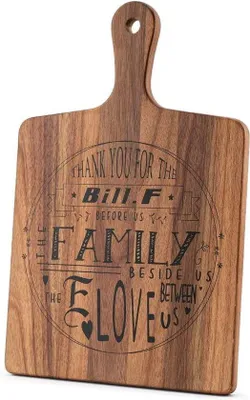 Immagine prodotto di Tagliere in legno piccolo con manico, 39x26 cm, per formaggio, pane e frutta