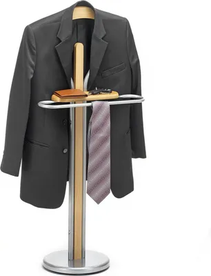 Produktbild von Herrendiener Stummer Damen Diener Kleiderbutler Kleiderständer FABIO mit Kleiderbügel, Hosenbügel, kleine Ablage in buchefarben