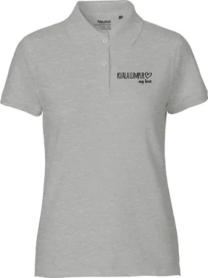 Produktbild von Huuraa Damen Polo Shirt Kuala Lumpur my love M Sport Grey Bio Baumwolle Fairtrade Poloshirt Geschenkidee