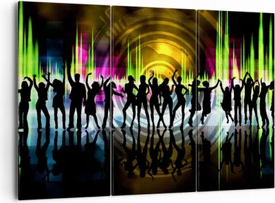 Produktbild von Bild auf Leinwand - Leinwandbild - Disco Musik Tanz Spaß - 165x110cm - Wand Bild - Wanddeko - Leinwanddruck - Bilder - Kunstdruck - Wanddekoration - Leinwand bilder - Wandkunst - CE165x110-2580