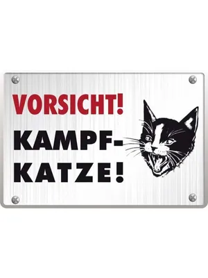 Produktbild von Vorsicht Kampfkatze, Blechpostkarte 10,5 x 14,8 cm, PC302/122