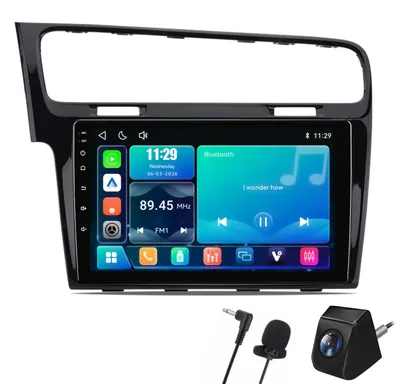 Immagine prodotto di Autoradio per VW Golf 7 VII MK7 dal 2013 al 2017, con CarPlay e Android Auto wireless, DSP, telecamera posteriore inclusa, microfono e display Linux da 10 pollici