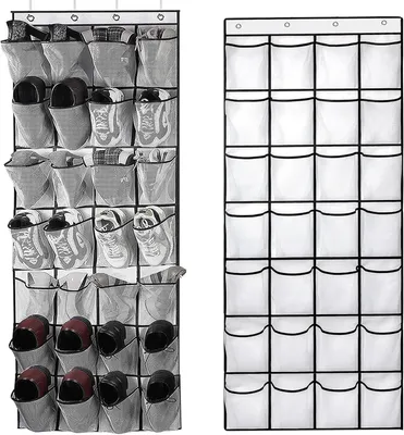 Produktbild von Schuh-Organizer 28 Fächer, weiß, für Schlafzimmer, mit 4 Metallhaken