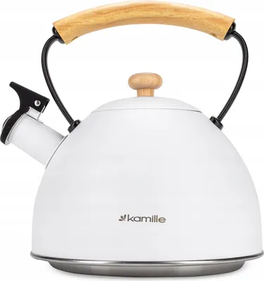 Obrázek produktu pro Konvice čajník nerez/lak 2,5L KAMILLE indukce, bílá