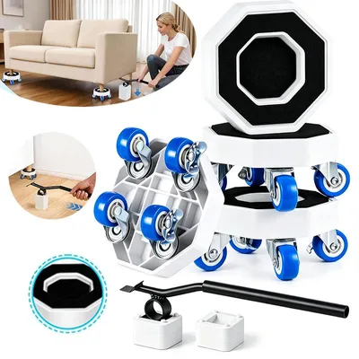 Produktbild von Schwerlast-Möbelroller Set, 4X 360° Drehrollen, Transportrollen für Betten, Sofas, Schränke & Schwere Geräte