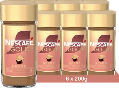 Produktbild von NESCAFÉ Gold Crema löslicher Bohnenkaffee, mit samtiger Crema (6 x 200g)