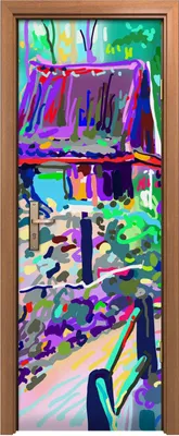 Produktbild von Türposter 70x200 cm Türaufkleber Türtapete Türfolie Klebefolie ländliche tropische Landschaft