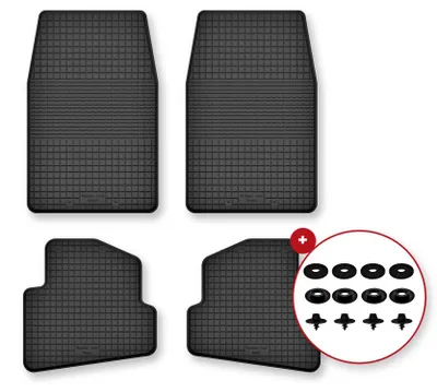 Productafbeelding van Rubberen automatten voor Jeep Wrangler TJ 1996-2006 (SUV) – 4-delig, zwart, op maat – Wielganizator Semi-Universal