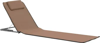 Produktbild von vidaXL Klappbare Strandmatte 2 Stk. Stahl und Stoff Braun
