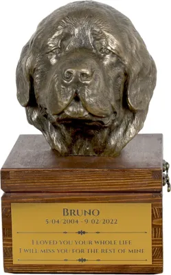 Obrázok produktu pre Novofundlandský pes - urna na popol psa so soškou, malá urna pre psa, personalizovaná urna s bustou psa značky Art-Dog