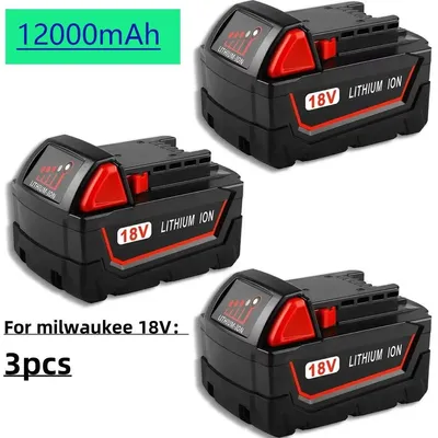 Zdjęcie produktu dla Zapasowe akumulatory do elektronarzędzi M18 – 18 V litowo-jonowe – 12 000 mAh każdy – zestaw 3 sztuk – ogniwa 21700 – tylko akumulatory