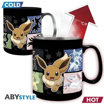 Produktbild von ABYstyle Heat Change Becher Pokemon - Evoli, Eevee, Tasse, Keramik, 460 ml, ABYMUGA281