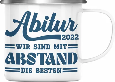 Produktbild von Trendation - Abi 2022 Emaille Tasse Geschenk Abi Bestanden Abitur Abschluss Geschenkidee (Silber)