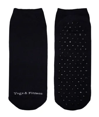 Produktbild von Damen Sport Socken mit ABS-Noppen aus Baumwolle Yoga und Fitness Schwarz Größe 35-38