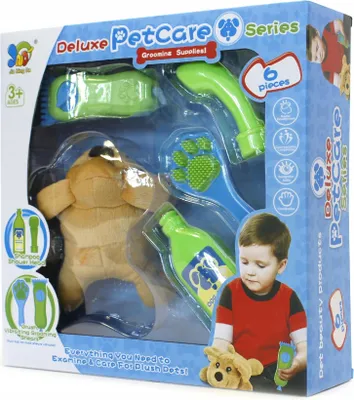 Produktbild von Kleiner Tierarzt Set Hundefriseur mit Plüschhund & Zubehör - Kreatives Rollenspiel für Kinder