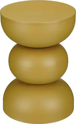 Produktbild von Mica Decorations Luna Beistelltisch - H46 x Ø32 cm - Eisen - Ockergelb