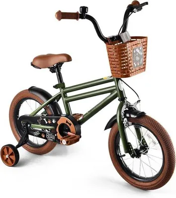 Productafbeelding van Thuys - Kinderfiets 14 Inch met Zijwieltjes – 3–5 Jaar – Mandje – Terugtraprem