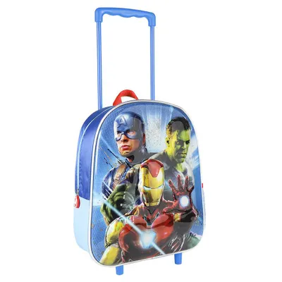 Produktbild von Kufr na kolečkách Avengers metalický 3D 31cm modrý