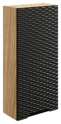 Zdjęcie produktu dla Szafka Łazienkowa Wisząca 35 Cm Czarny Mat Dąb Olejowany 1 Drzwi