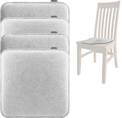 Produktbild von com-four® 4x Sitzkissen aus Filz 40 x 40 - gepolstertes Stuhlkissen - eckige Sitzpolsterauflage für Esszimmer, Garten, Balkon - rutschfeste Unterseite mit Anti-Slip