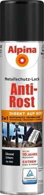 Produktbild von Alpina Sprühmetallschutz-Lack Anti Rost 400 ml schwarz glänzend