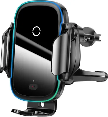 Produktbild von Baseus Smart Vehicle Bracket Wireless Charger Automatischer Elektrisch KFZ-Halterung kabelloses Qi-Ladegerät 15W schwarz (WXHW03-01)