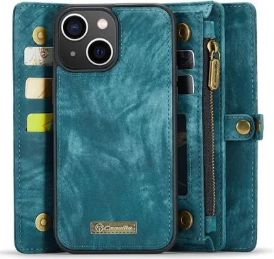 Produktbild von iPhone 15 Hülle - CaseMe 008 2-in-1 Klapphülle & Back Cover mit Brieftasche - Blau