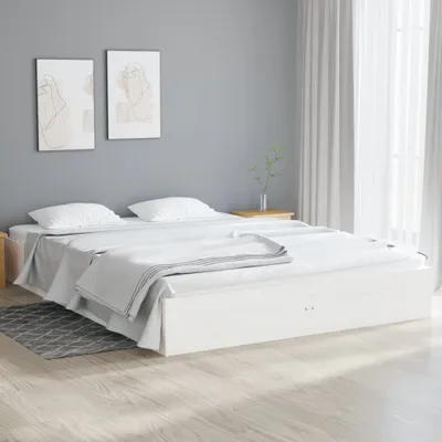 Produktbild von The Living Store Massivholzbett Weiß 140x190 cm