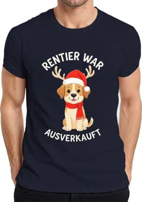 Produktbild von Rentier war t Hundewelpe Weihnachtsgeschenk lustig Herren T-Shirt, Navy, XXL