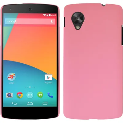 Produktbild von PhoneNatic Case kompatibel mit Google Nexus 5 - Hülle rosa gummiert Hard-case + 2 Schutzfolien