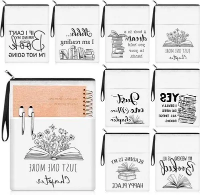 Produktbild von Bücherhülsen Set - Bücherhülschen mit Zippers - Bücher Schutz - 8 verschiedene Stile - 28x22cm - Bunt
