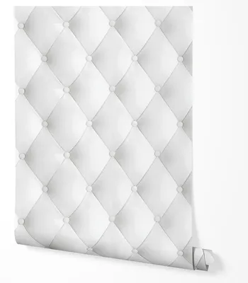 Produktbild von Vliestapete Weiß Gepolstert Optik Tapete Chesterfield Stil 3D Effekt Elegant Modern Wohnzimmer Schlafzimmer Flur UV-beständige Tapete 10m x 0.5m