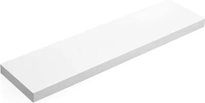 A white shelf shown at an angle against a white background.