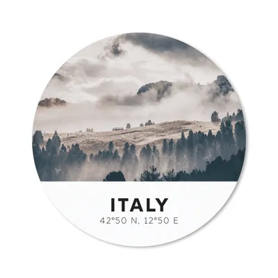Produktbild von MuchoWow® Mauspad Mousepad Italien - Nebel - Landschaft 50x50 cm - Mousepads - Maus Mat - Pad - Mausunterlage - Vinyl