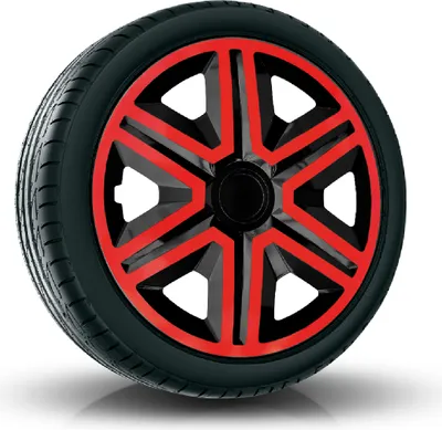 Produktbild von Radkappen Radzierblenden (4Stück) 15 Zoll rot/schwarz ACTION Z458576
