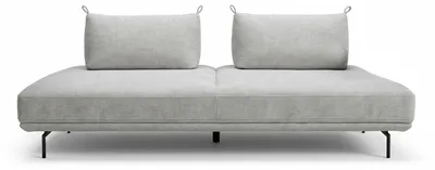 Produktbild von KAWOLA Sofa CANE Schlafsofa Daybed Stoff grau