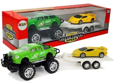 Zdjęcie produktu dla Zestaw Pojazdów Auto Sportowe Żółte Terenowe Zielone Z Napędem Frykcyjnym