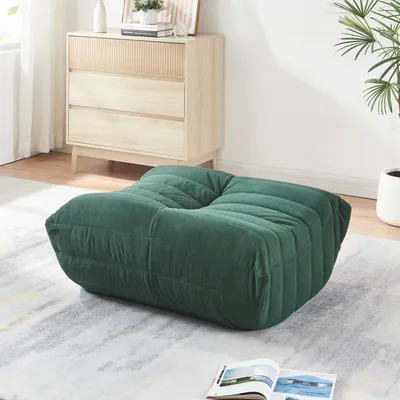 Obrázok produktu pre Podnožka "Kodsø" beanbag 35 x 80 x 65 cm sedací puf čalúnený manšestrom zelený