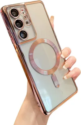 Immagine prodotto di Custodia per Samsung Galaxy S21 Ultra 5G Magnetic Ultra Thin Transparent Case con Magsafe e Camera Cover Rosa