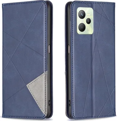 Produktbild von Mobigear Rhombus Slim  Realme C35 Hülle Klapphülle - Blau