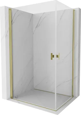 Produktbild von Mexen Mist-B Duo Duschkabine schwenkbar 100 x 90 cm, transparent, gold - 8A2-100-090-50-00
