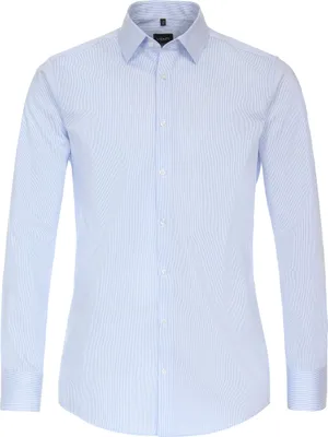 Produktbild von VENTI Herren Businesshemd Langarm Kent Modern-Fit Hellblau gestreift 45