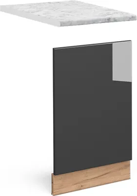Produktbild von Frontblende Vicco Fame-Line Anthrazit Hochglanz 45 cm , AP Marmor, Model 45440